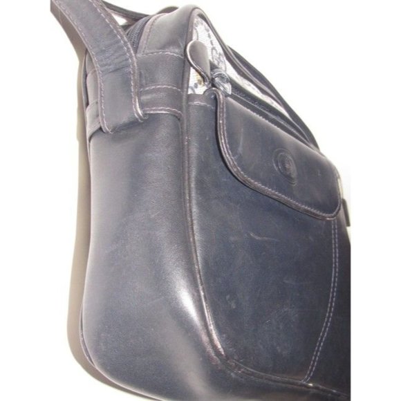 Gucci Vintage Blue Shoulder Bag With Large G Logo Print Coated Canvas - Picture 6 of 12